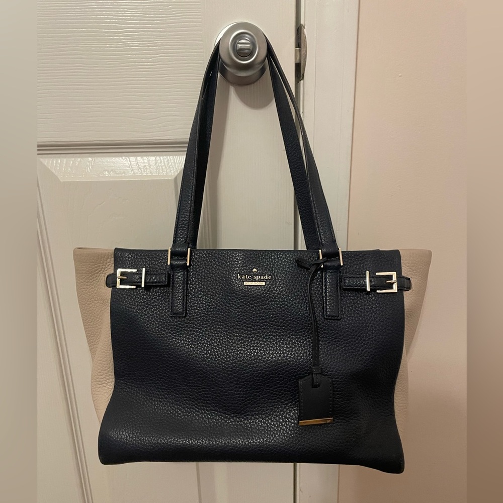 Kate Spade navy and cream leather purse